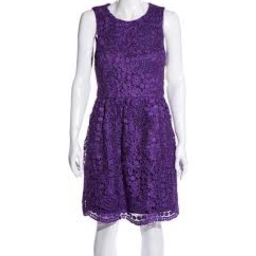 NWT Ali Ro Purple Lace overlay Cocktail Dress 4